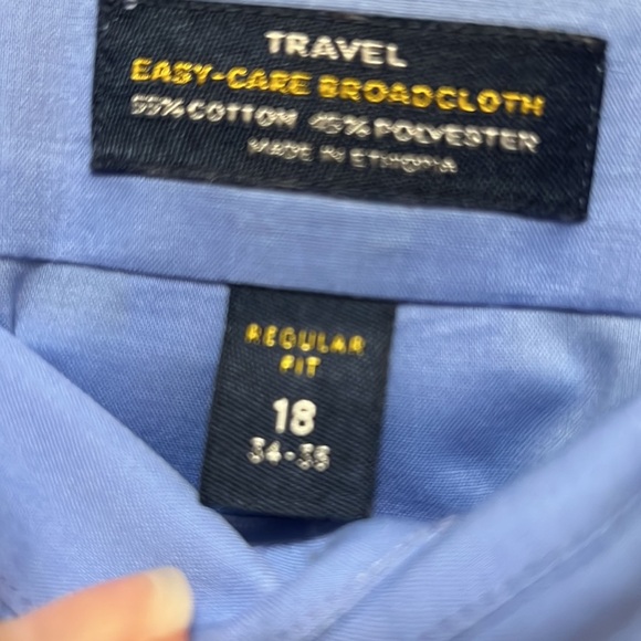 4. Stafford Men’s Long Sleeve Dress Shirt in Blue - Picture 5 of 11